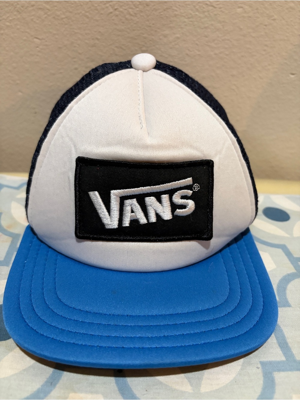 Vans Kids Two-Tone Blue, White & Black Trucker Hat